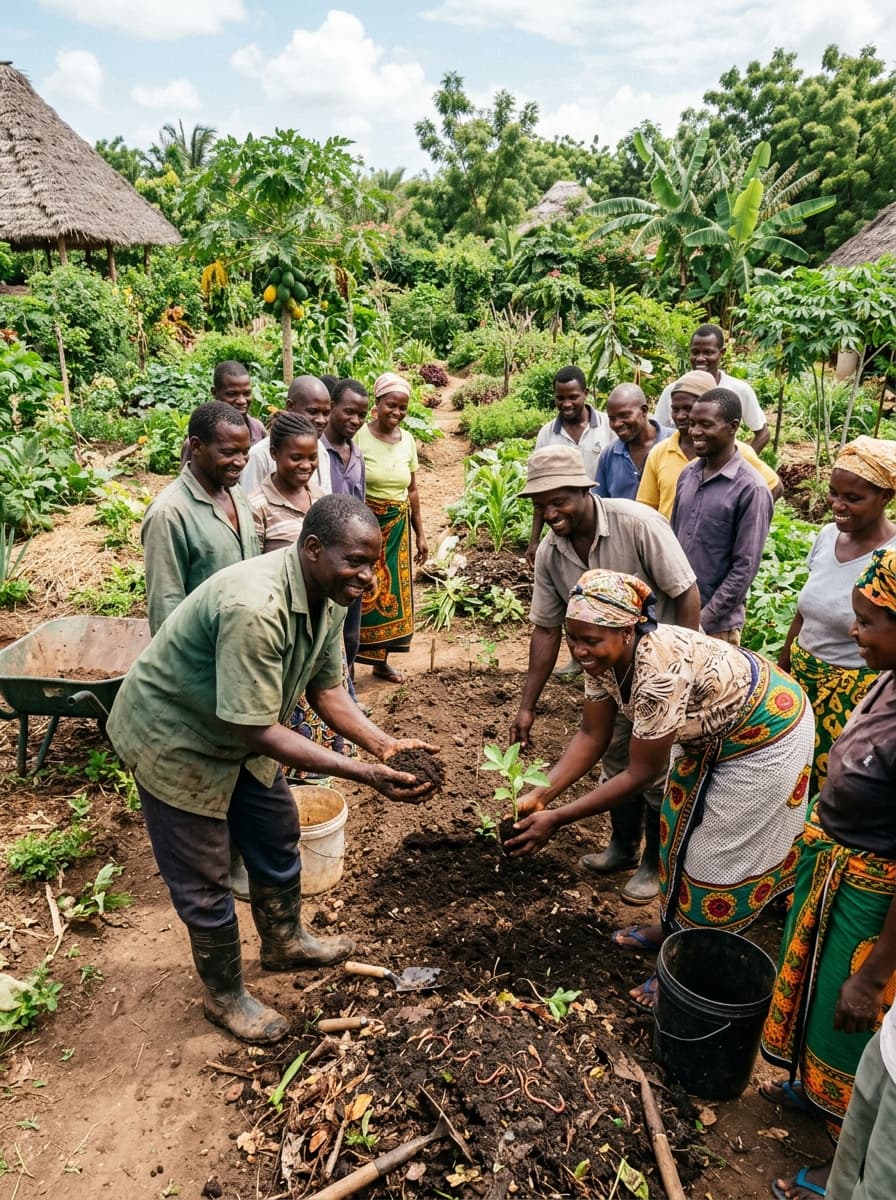 Workshops and field visits for farmers and students at Nettle Farm